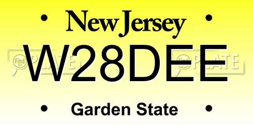 W28DEE New Jersey License Plate