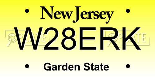 W28ERK New Jersey License Plate