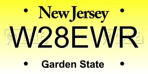 W28EWR New Jersey License Plate