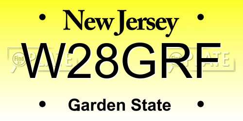 W28GRF New Jersey License Plate