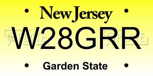 W28GRR New Jersey License Plate