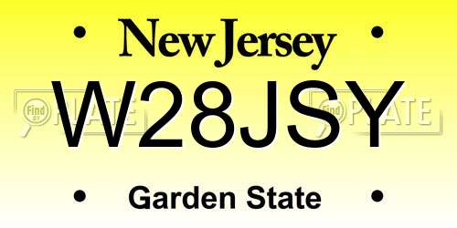 W28JSY New Jersey License Plate