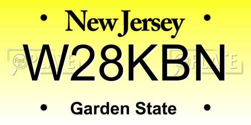 W28KBN New Jersey License Plate