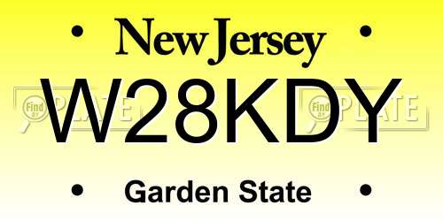 W28KDY New Jersey License Plate