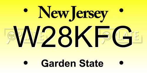W28KFG New Jersey License Plate