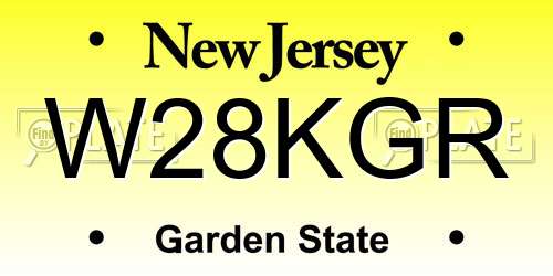 W28KGR New Jersey License Plate