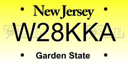 W28KKA New Jersey License Plate