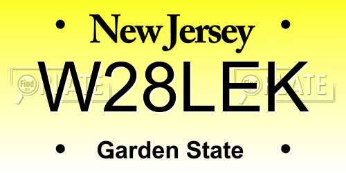W28LEK New Jersey License Plate