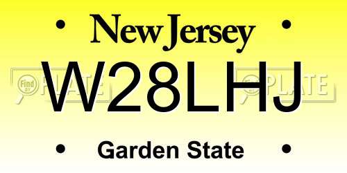 W28LHJ New Jersey License Plate