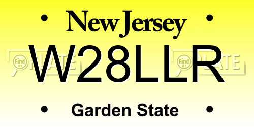 W28LLR New Jersey License Plate