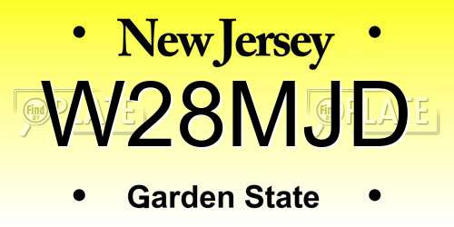 W28MJD New Jersey License Plate