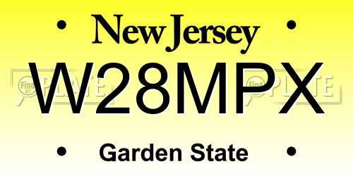 W28MPX New Jersey License Plate