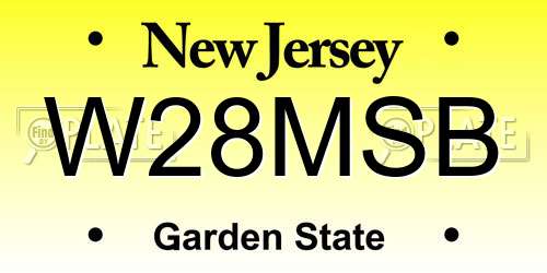 W28MSB New Jersey License Plate