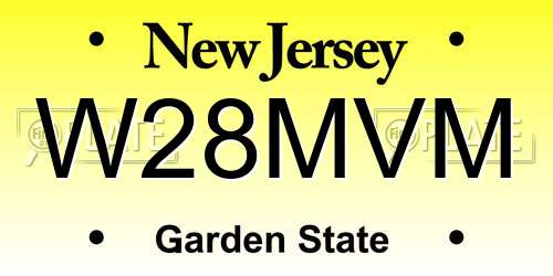 W28MVM New Jersey License Plate