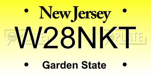 W28NKT New Jersey License Plate