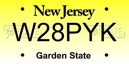 W28PYK New Jersey License Plate