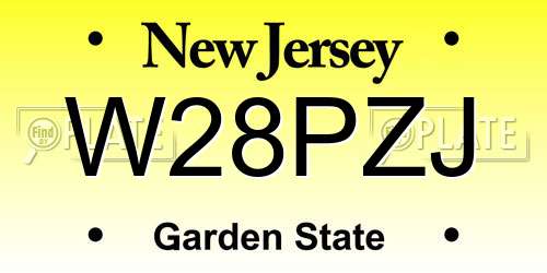 W28PZJ New Jersey License Plate