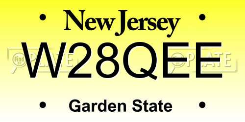 W28QEE New Jersey License Plate