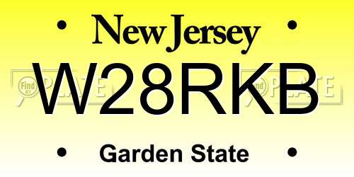 W28RKB New Jersey License Plate
