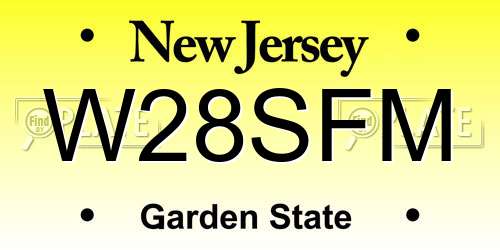 W28SFM New Jersey License Plate