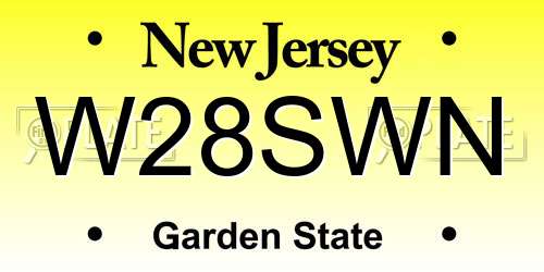 W28SWN New Jersey License Plate