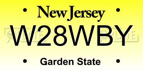 W28WBY New Jersey License Plate