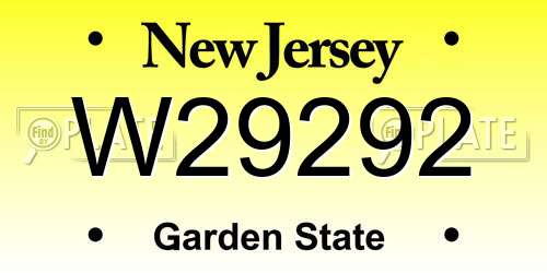 W29292 New Jersey License Plate