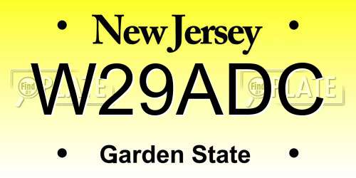 W29ADC New Jersey License Plate