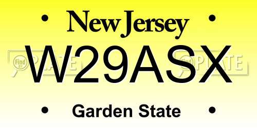 W29ASX New Jersey License Plate
