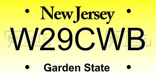W29CWB New Jersey License Plate