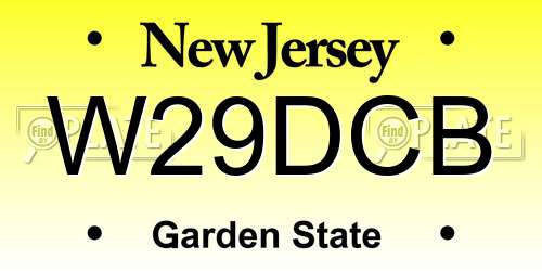W29DCB New Jersey License Plate