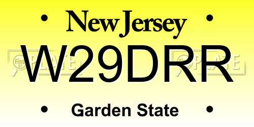 W29DRR New Jersey License Plate