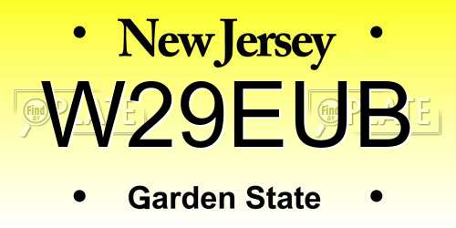 W29EUB New Jersey License Plate