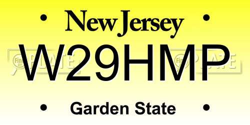 W29HMP New Jersey License Plate