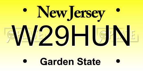 W29HUN New Jersey License Plate