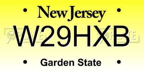 W29HXB New Jersey License Plate
