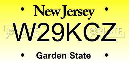 W29KCZ New Jersey License Plate