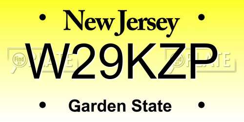 W29KZP New Jersey License Plate