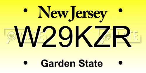 W29KZR New Jersey License Plate