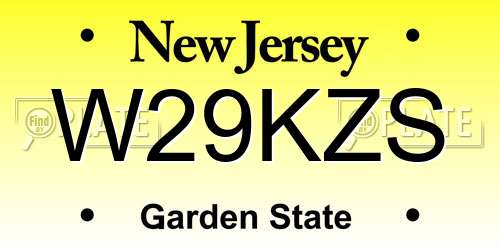W29KZS New Jersey License Plate