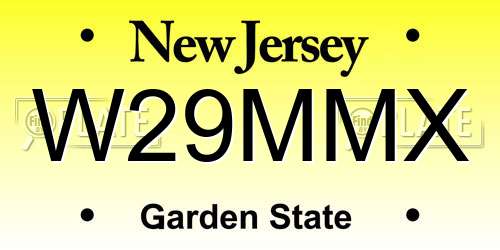 W29MMX New Jersey License Plate
