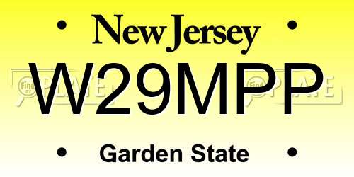 W29MPP New Jersey License Plate