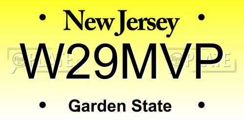 W29MVP New Jersey License Plate