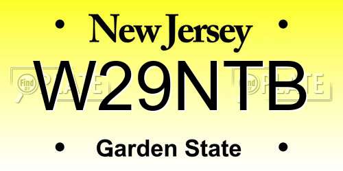W29NTB New Jersey License Plate