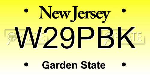 W29PBK New Jersey License Plate