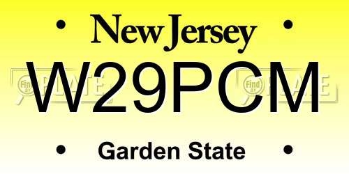 W29PCM New Jersey License Plate