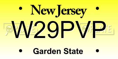 W29PVP New Jersey License Plate