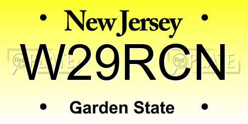 W29RCN New Jersey License Plate