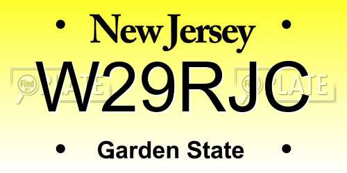 W29RJC New Jersey License Plate