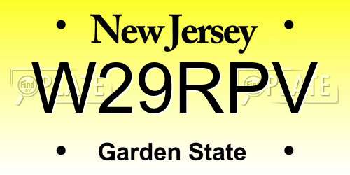 W29RPV New Jersey License Plate